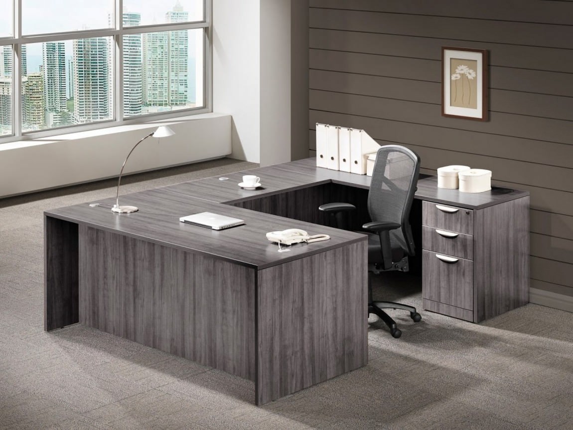 U Shaped Computer Desk Amazon Com Modern U Shaped Executive Desk With