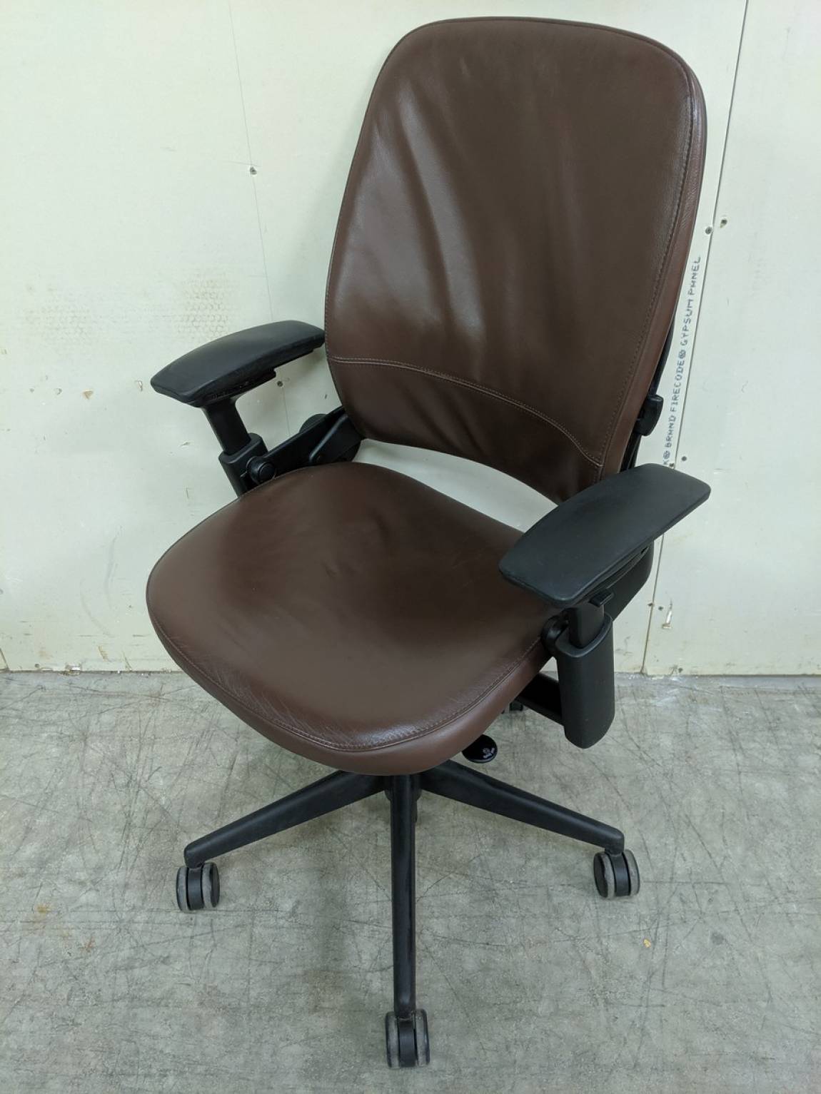 Steelcase Leap V2 Brown Leather Rolling Office Chair 