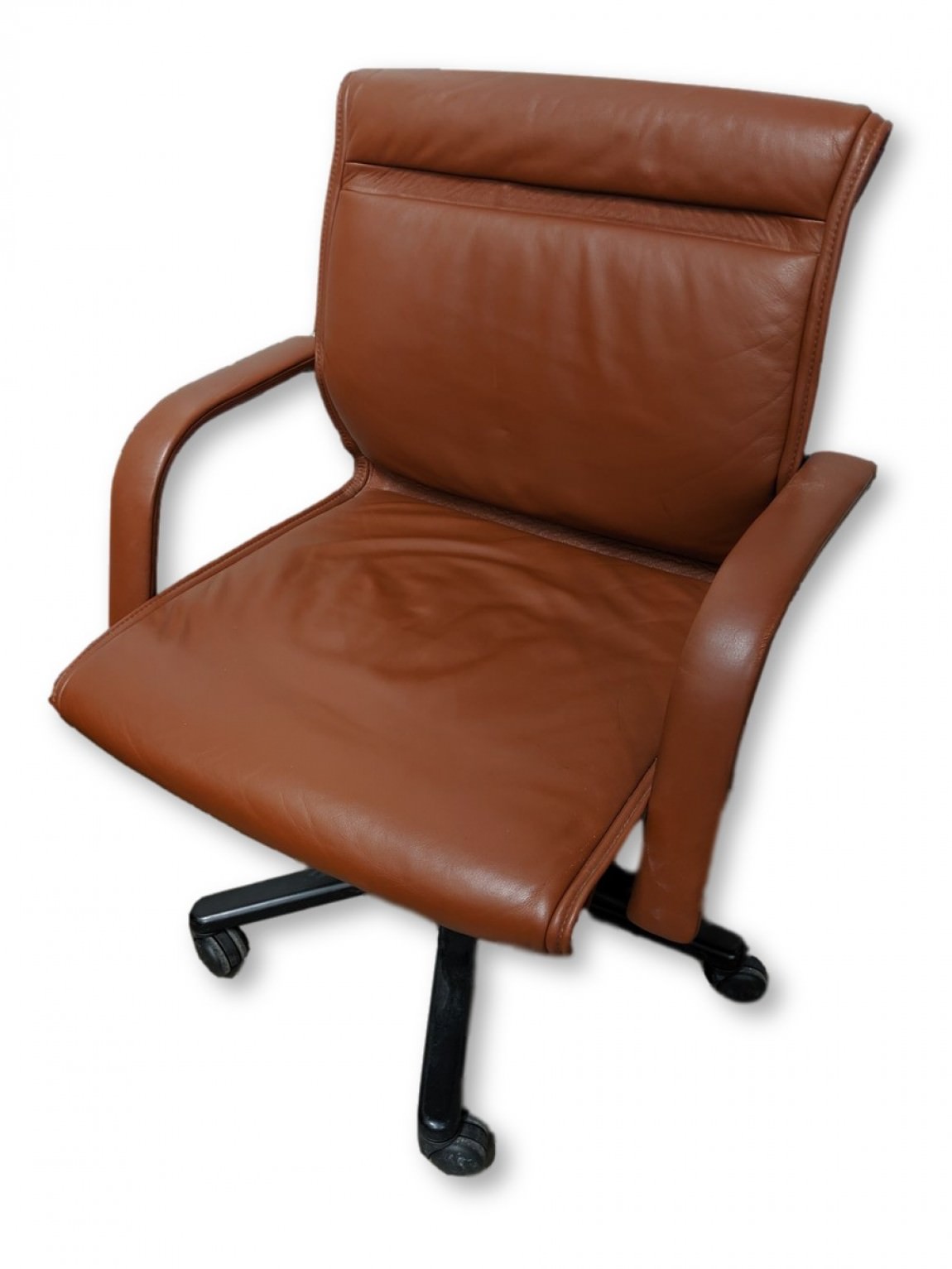 Vecta Brown Leather Low Back Office Chairs