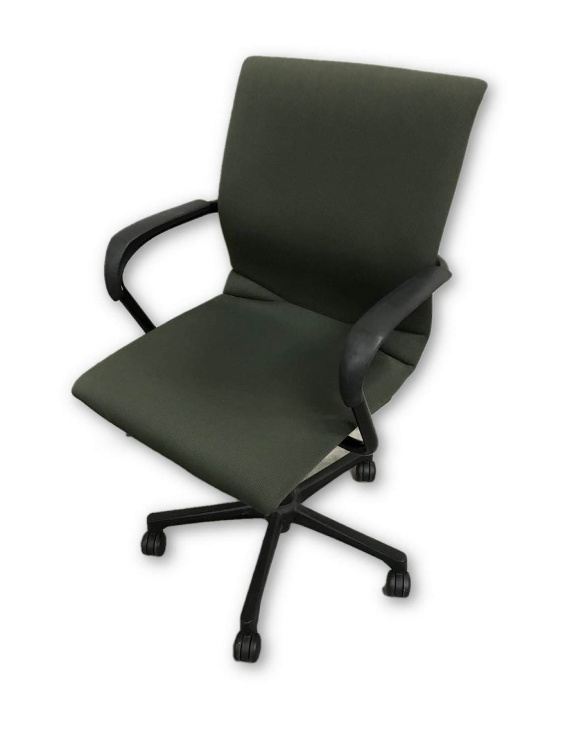 Steelcase Dark Green Mid-Back Rolling Office Chairs