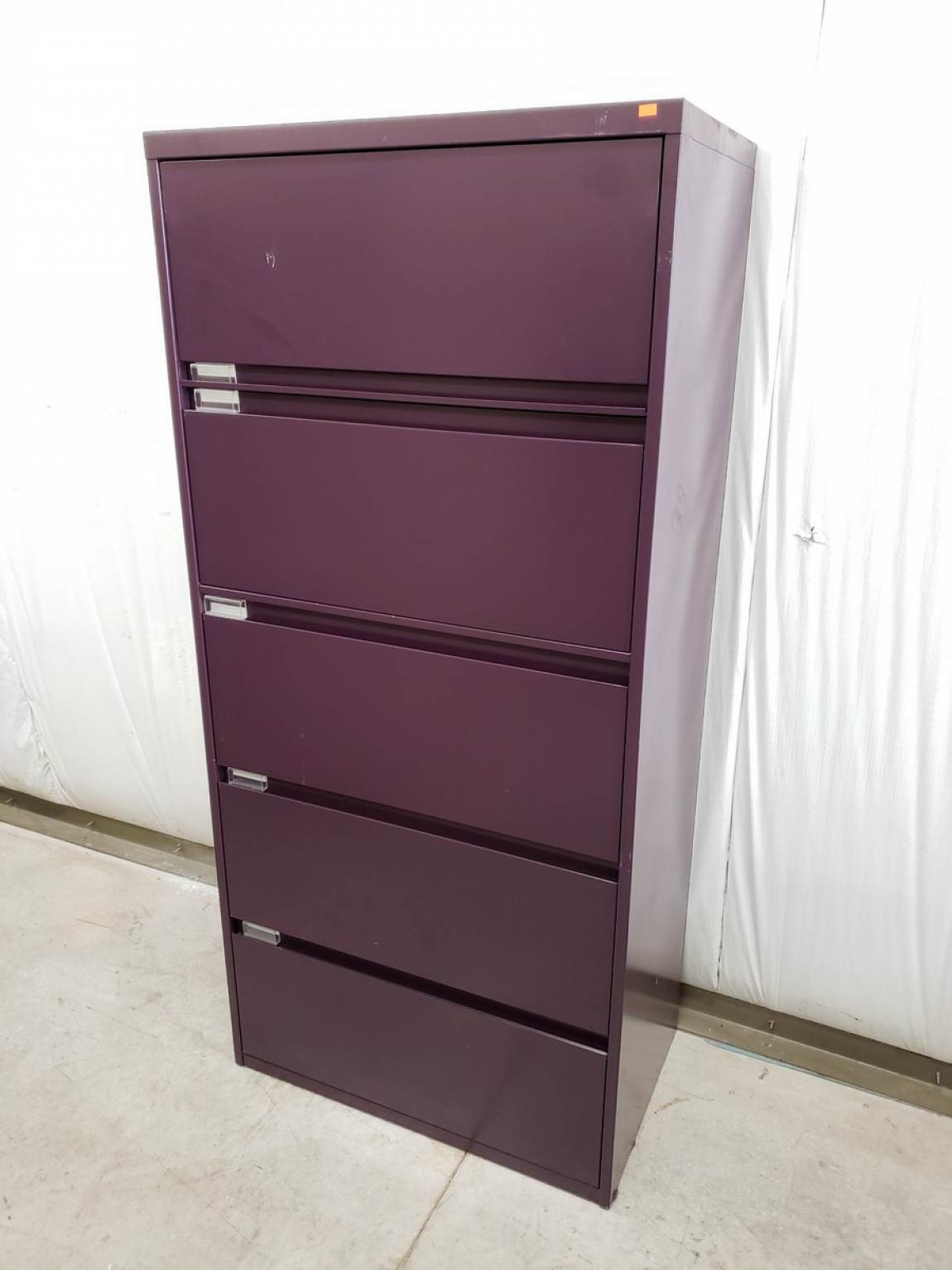 Steelcase Burgundy 5 Drawer Lateral Filing Cabinet – 30 Inch Wide