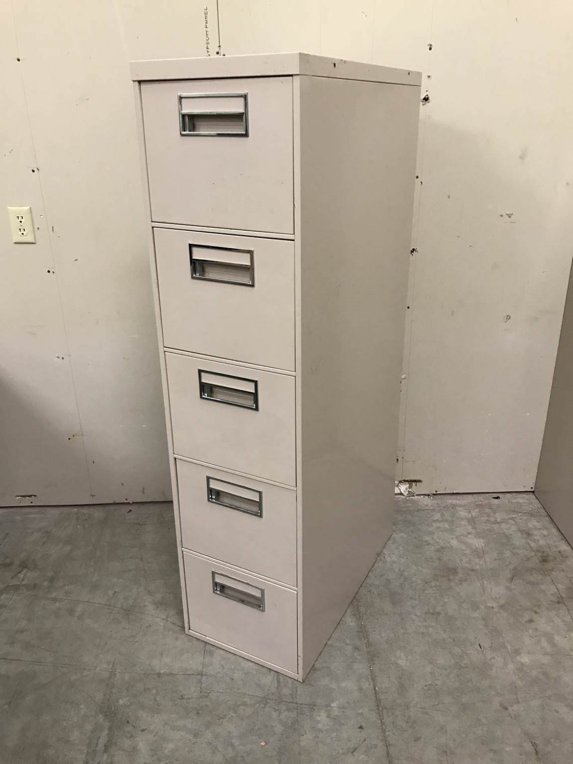 Steelcase Beige 5 Drawer Vertical File Cabinet