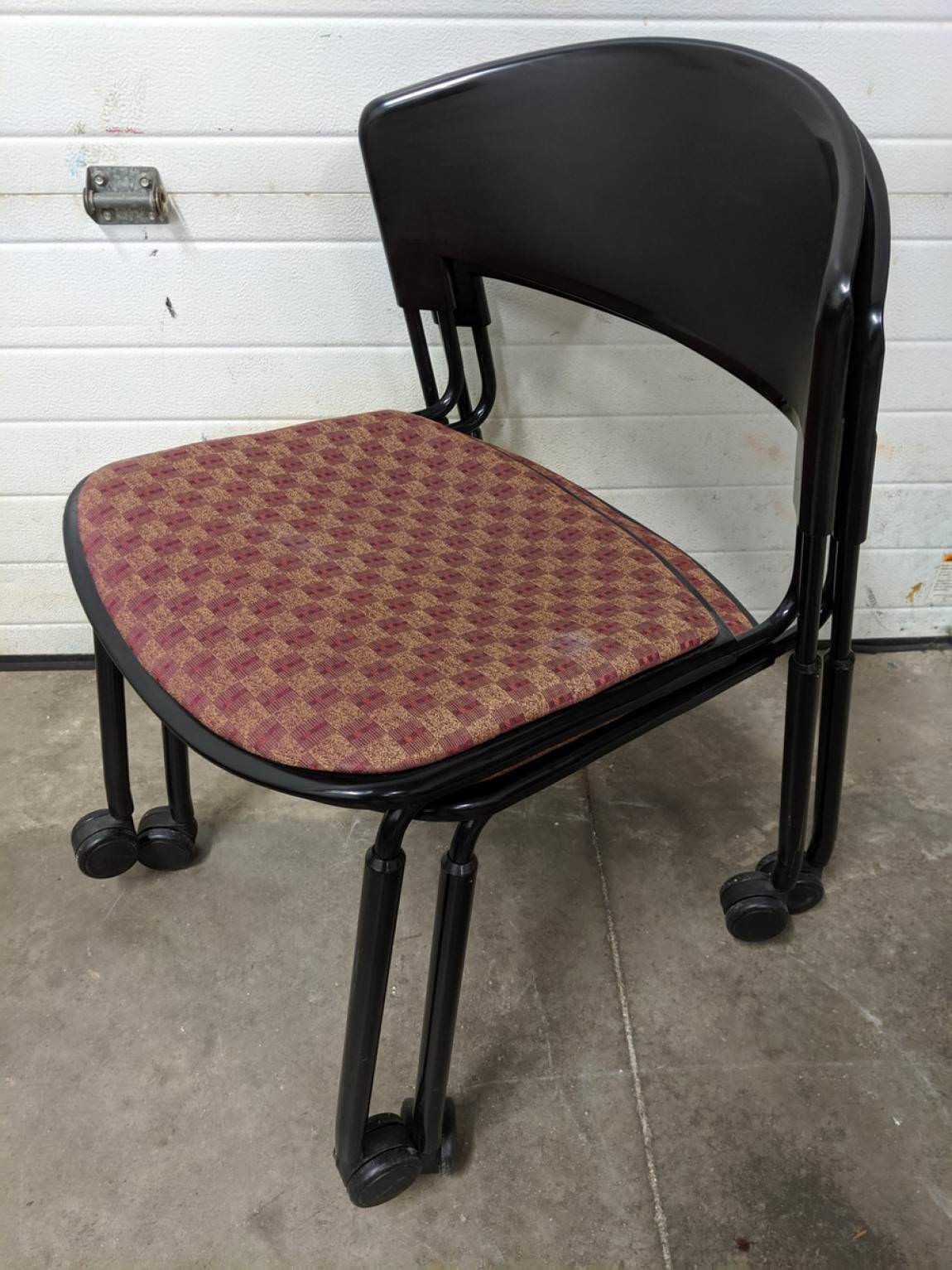 Vecta Red Rolling Stacking Guest Chairs