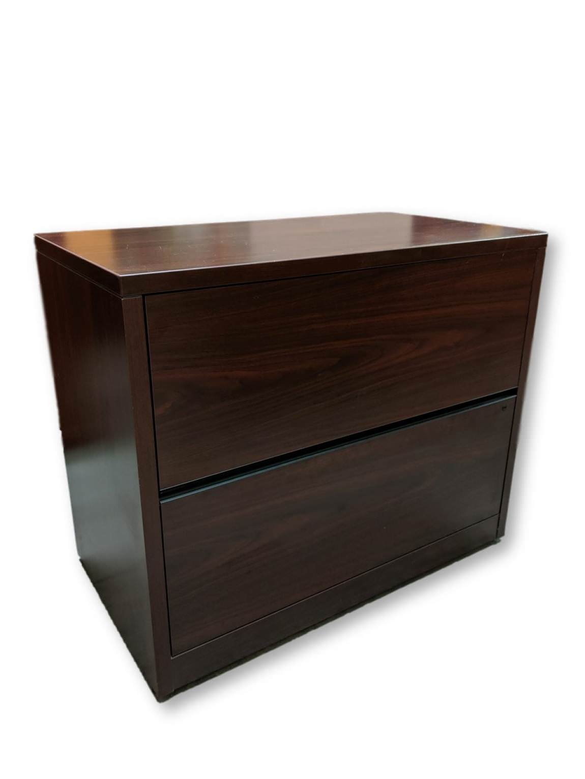Mahogany Laminate 2 Drawer Lateral Filing Cabinet – 36 Inch Wide
