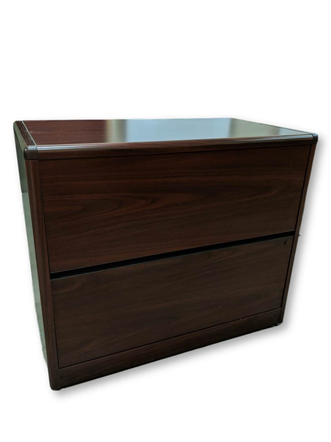 Mahogany Laminate 2 Drawer Lateral File Cabinet – 36 Inch Wide