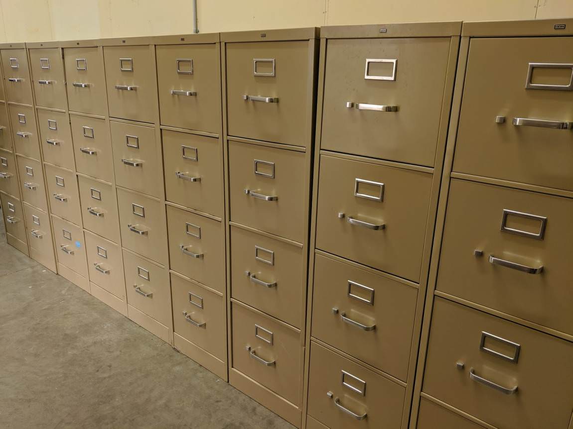 Beige Hon 4 Drawer Vertical File Cabinets Letter Size Hon