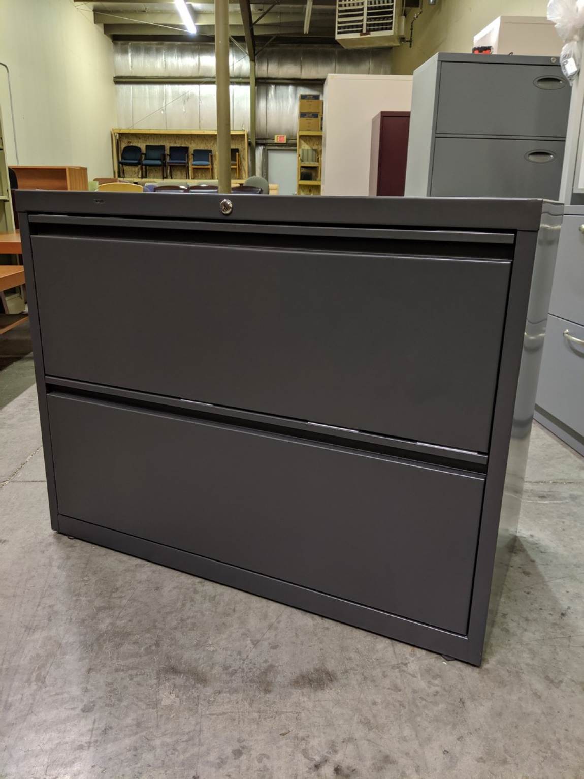 Charcoal 2 Drawer Lateral Filing Cabinet – 36 Inch Wide