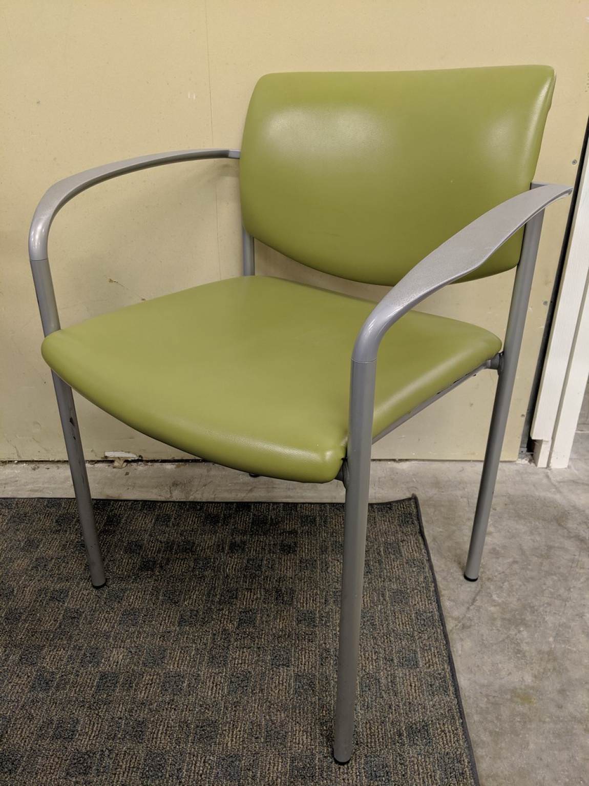 Steelcase Green Vinyl Stacking Guest Chairs