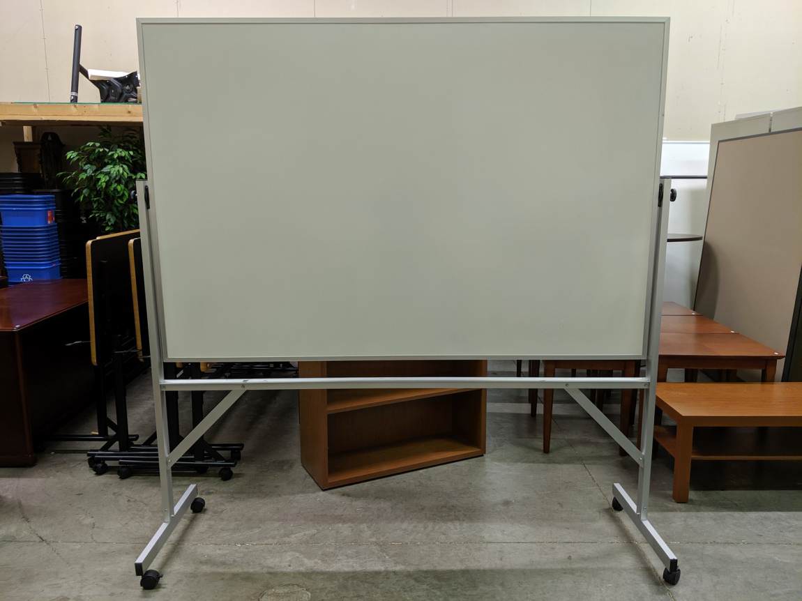 Double Sided Dry Erase Whiteboard on Rolling Frame