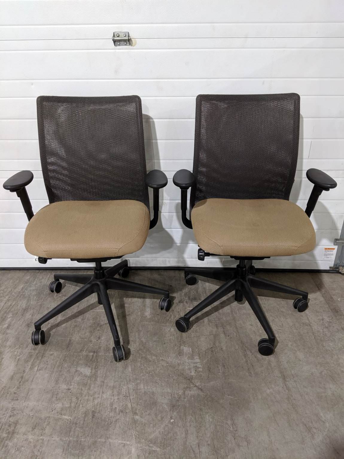 Brown Office Chairs with Black Mesh Back