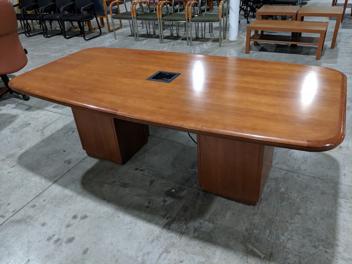 7 FT Solid Wood Cherry Conference Table with Power Module