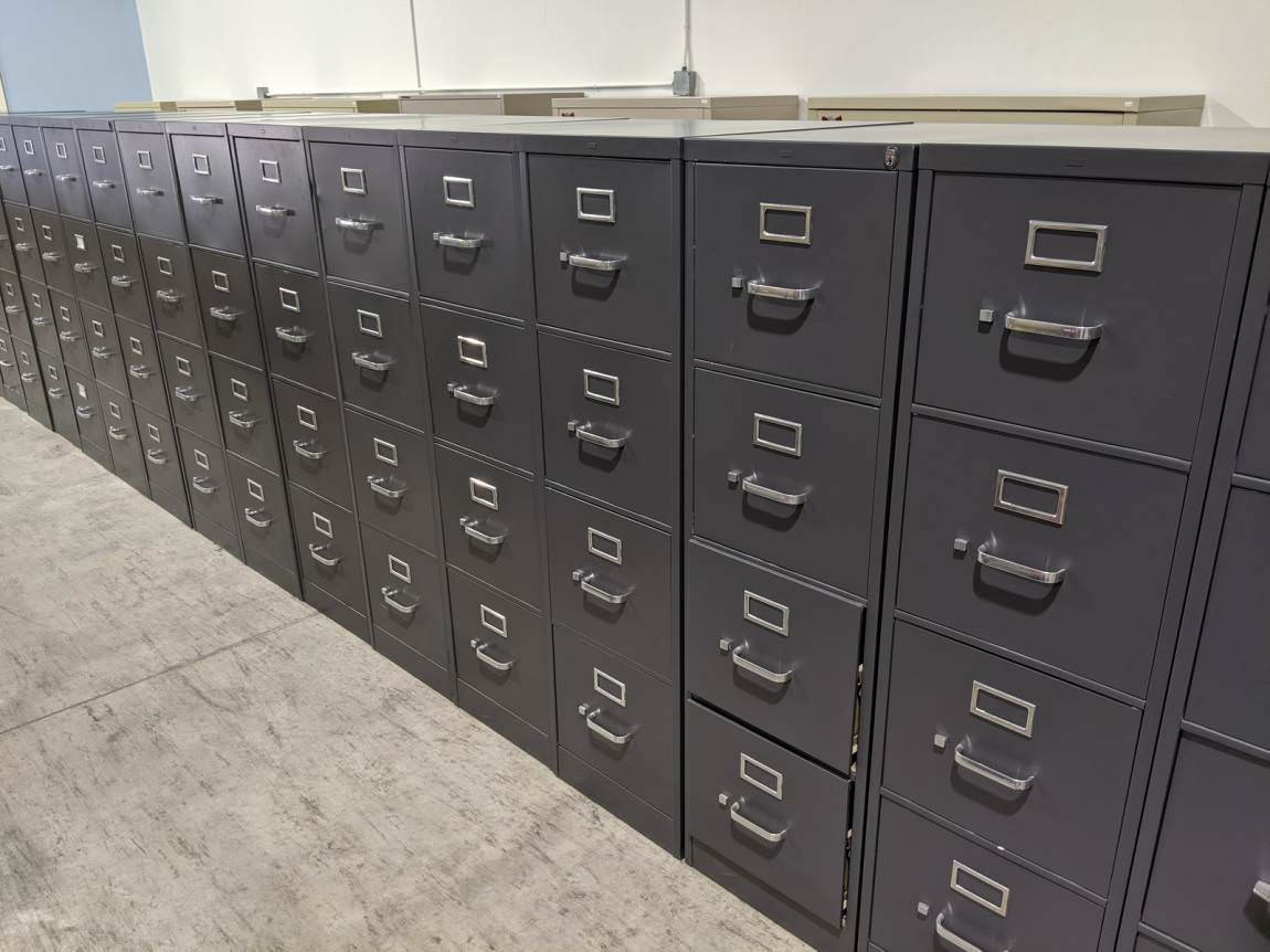 Gray Hon 4 Drawer Vertical Filing Cabinets – 15x25