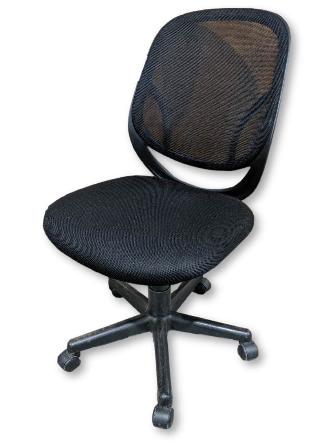 Black Mesh Back Rolling Office Chair without Arms