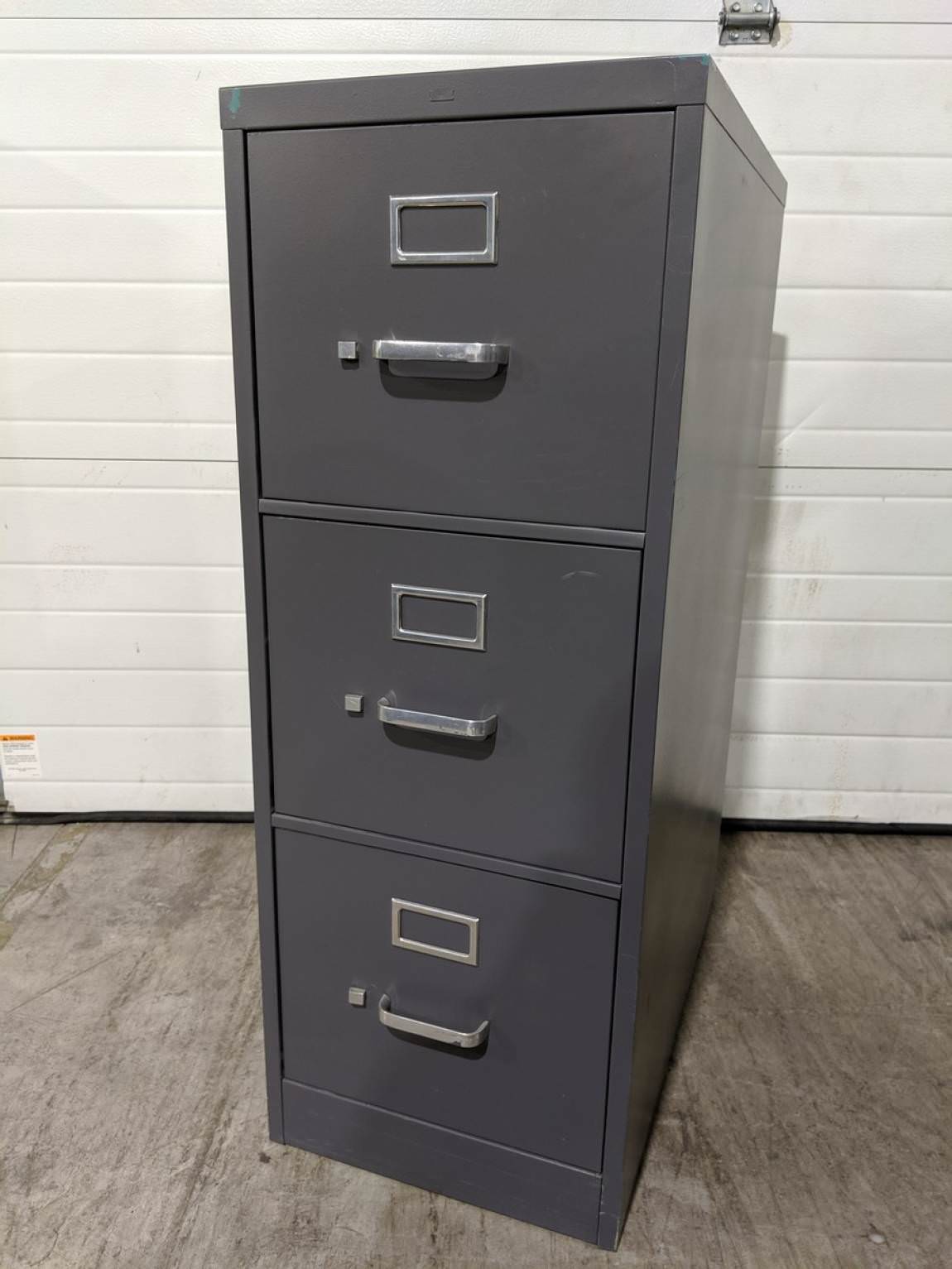 Gray Metal 3 Drawer Vertical File Cabinet