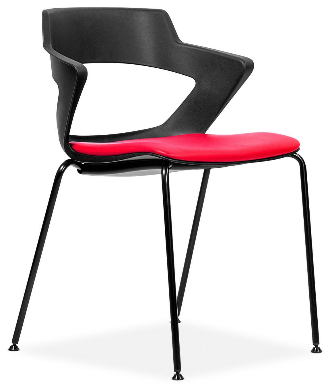Black Stacking Chair with Padded Seat