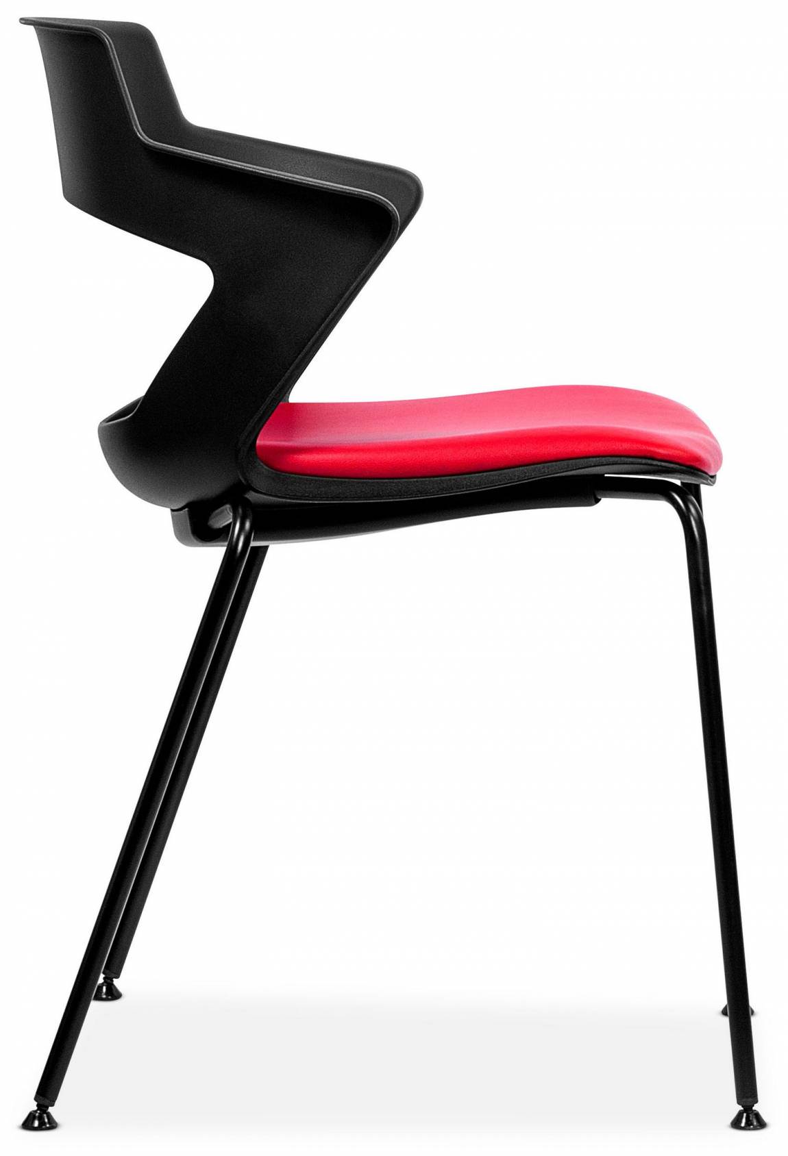 Black Stacking Chair with Padded Seat