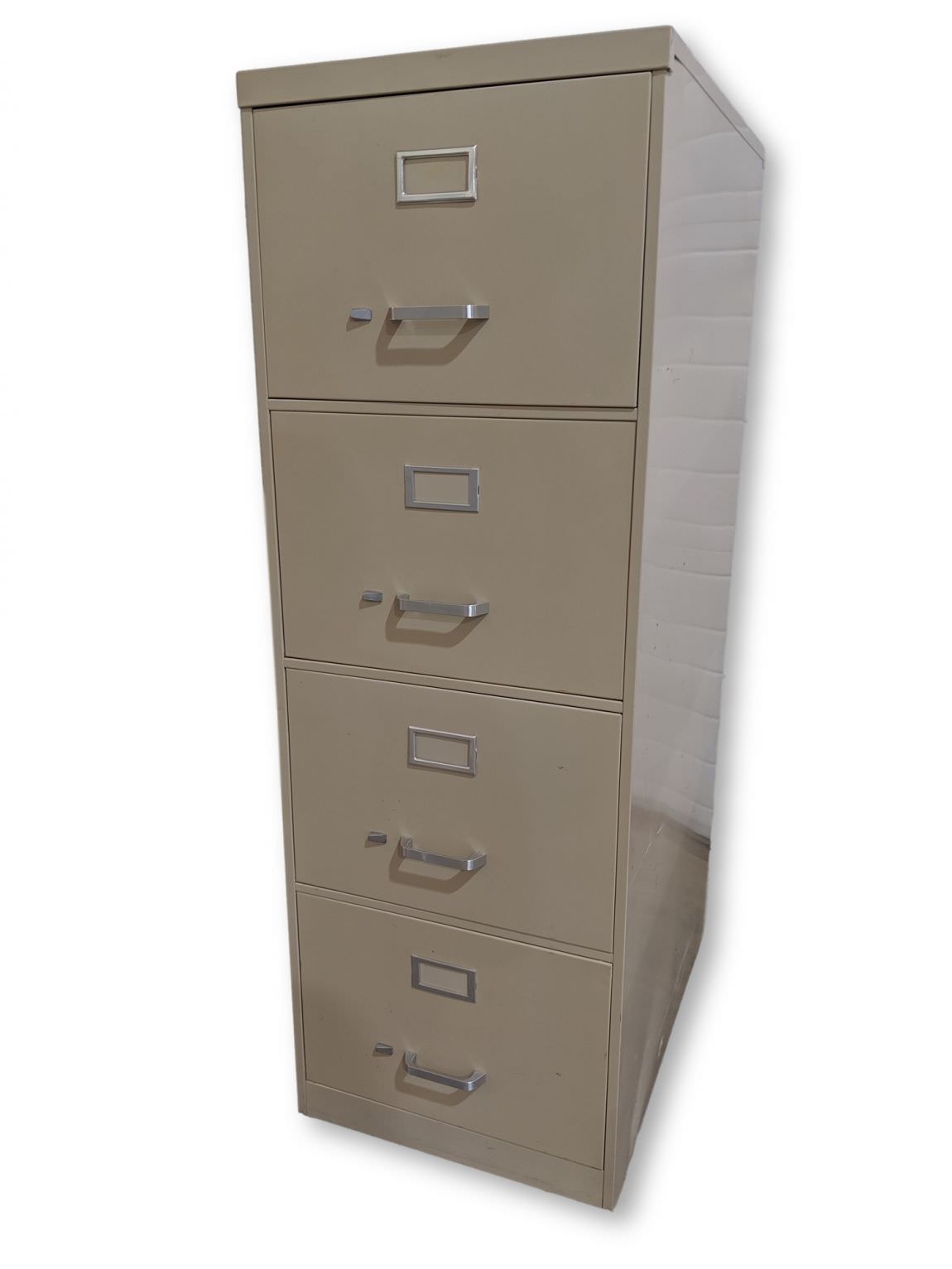 Tan 4 Drawer Vertical Legal Size File Cabinet