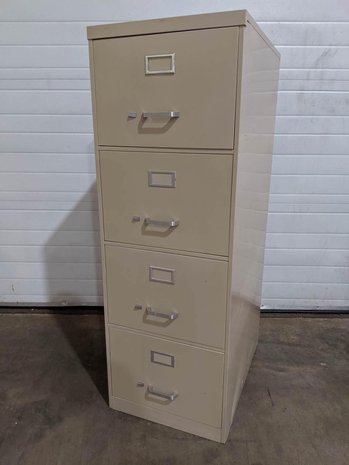 Tan 4 Drawer Vertical Legal Size File Cabinet