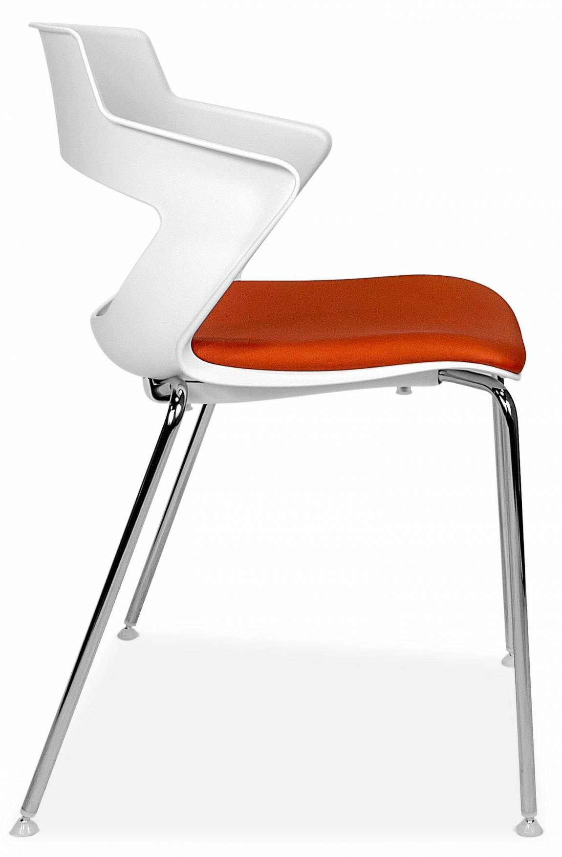 White Stacking Chair with Padded Seat