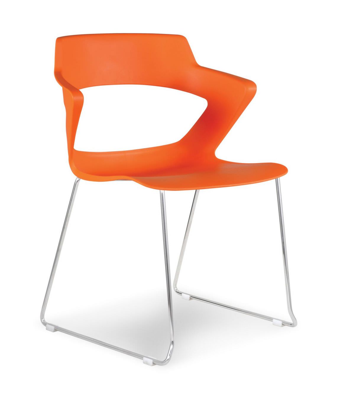Orange Sled Base Plastic Stacking Chair