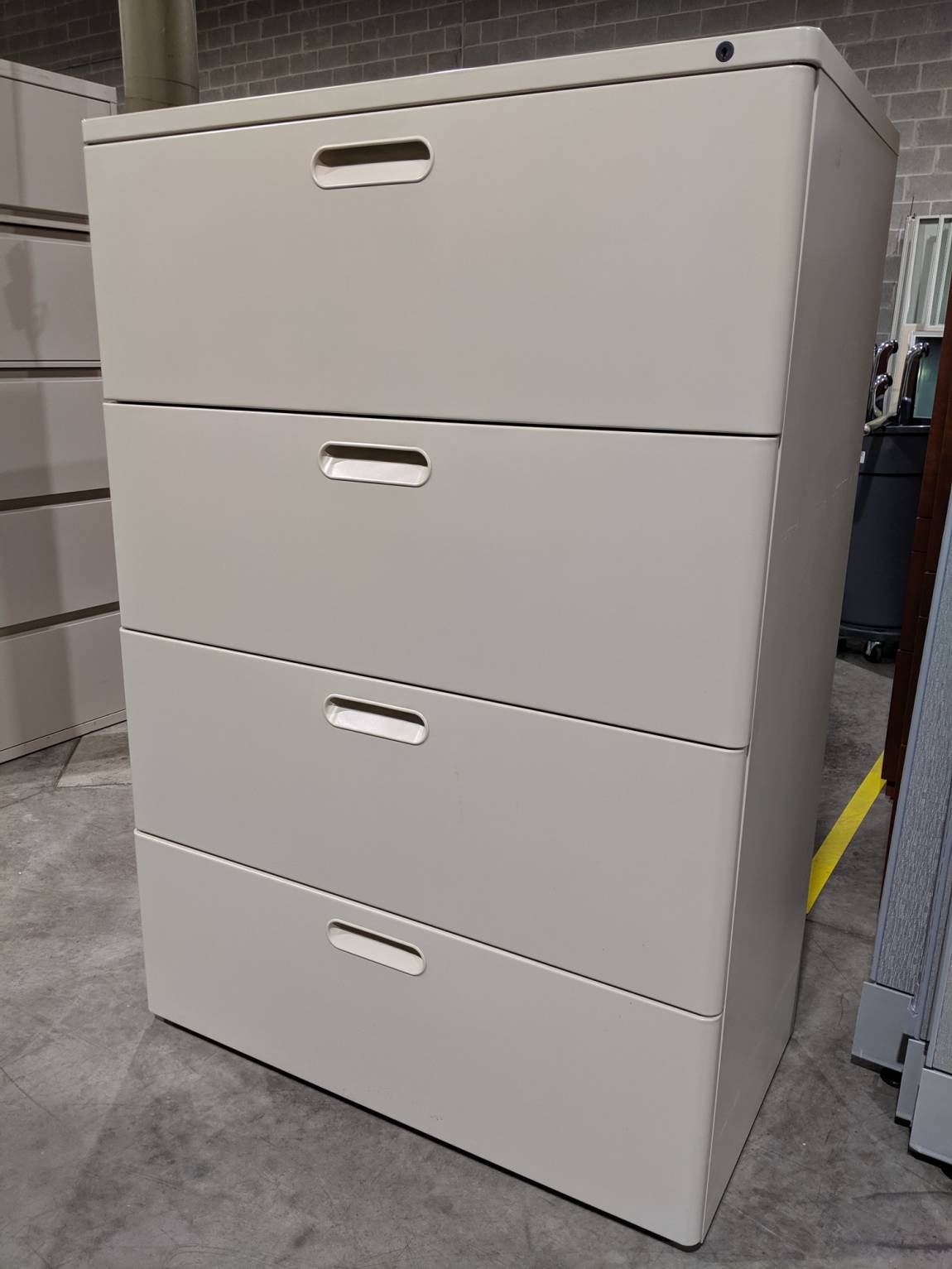 Putty Metal 4 Drawer Lateral Filing Cabinet – 35.5 Inch Wide