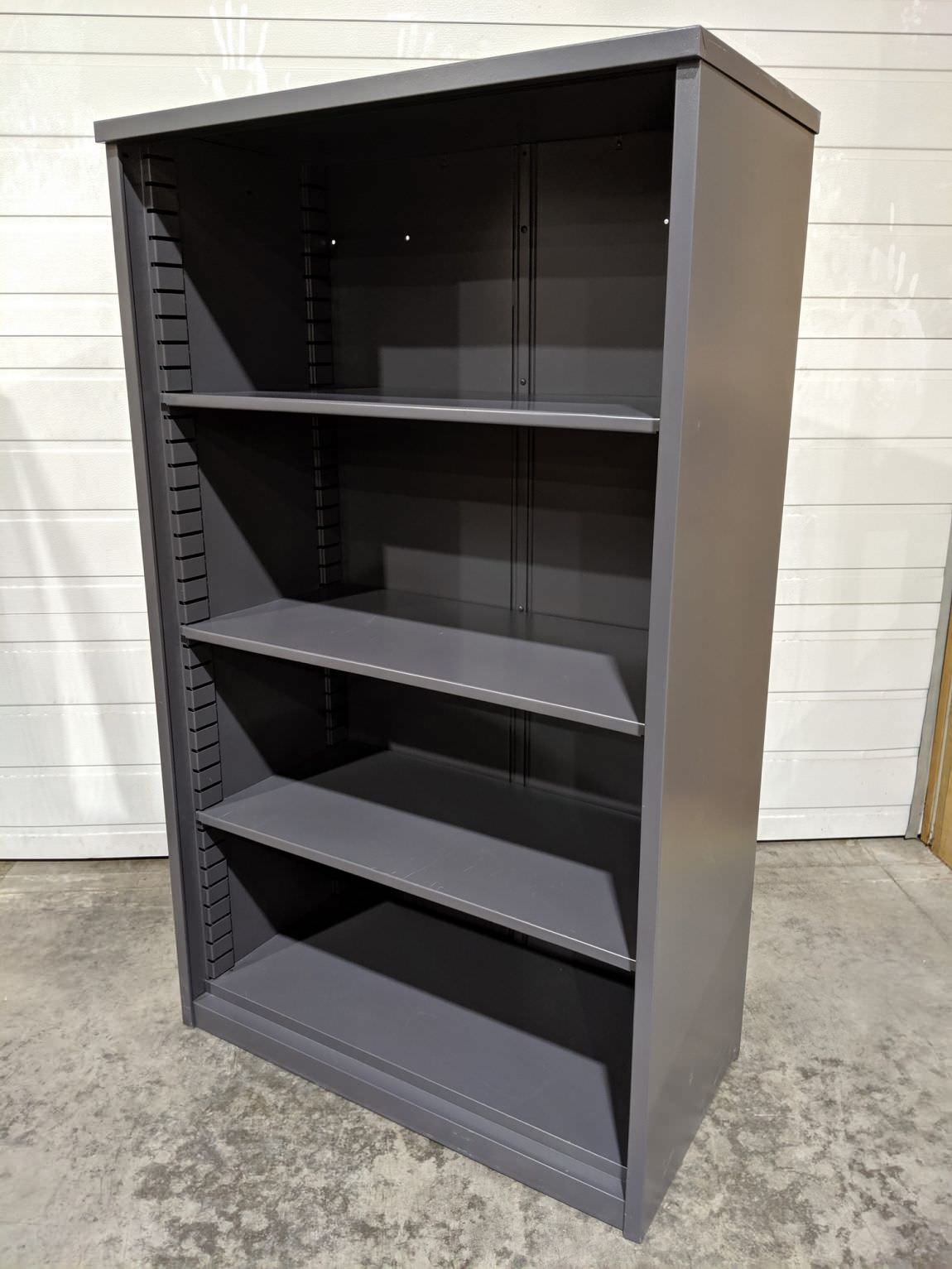 Gray Metal Bookshelf – 36 Inch Wide