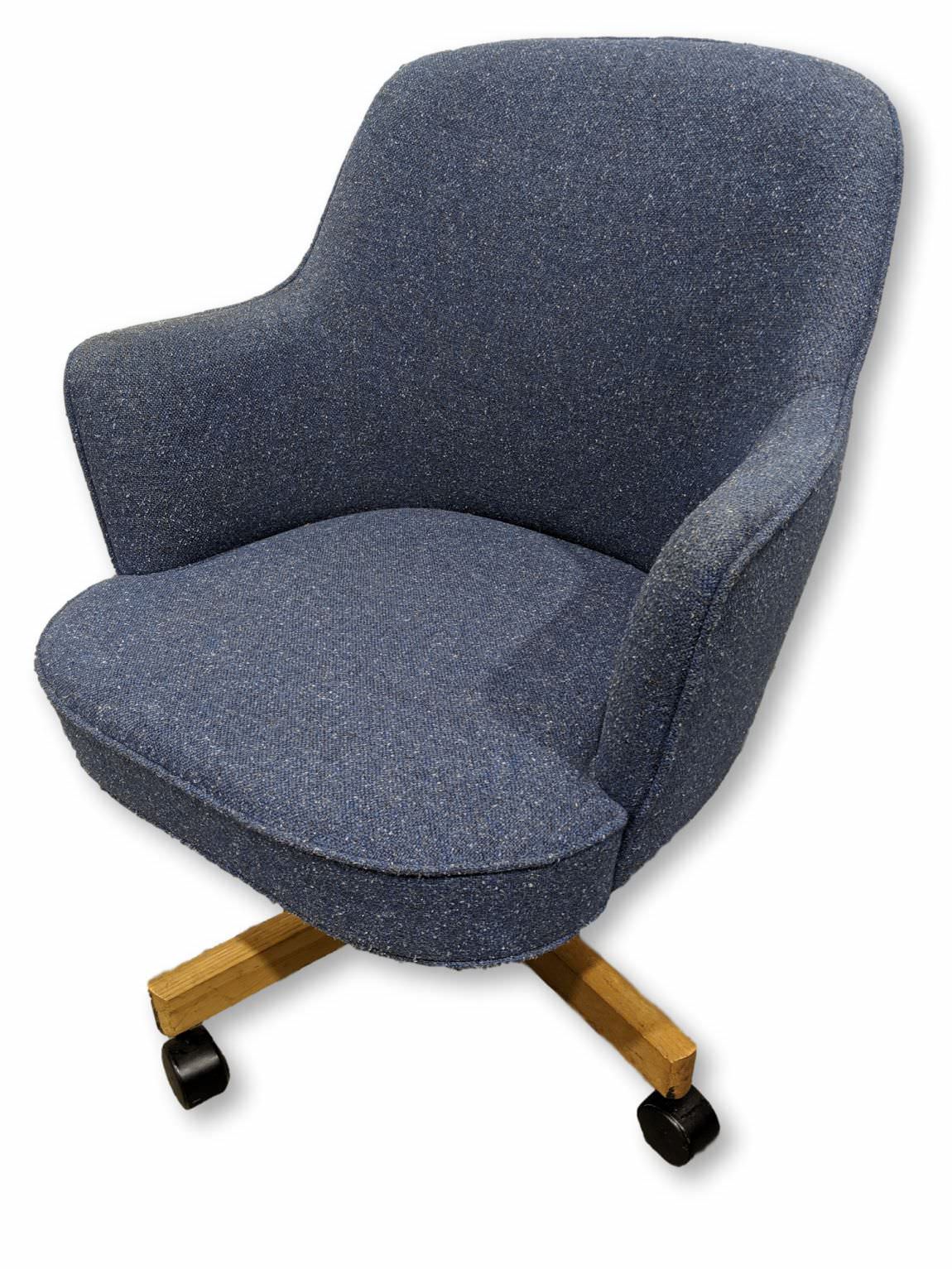 Blue Blue Fabric Rolling Swivel Chairs