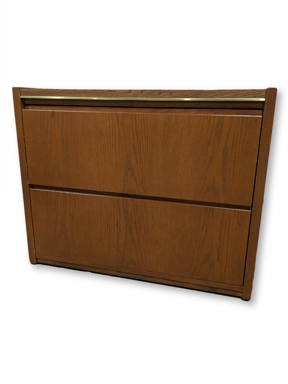 Oak Laminate 2 Drawer Lateral Filing Cabinet – 36 Inch Wide