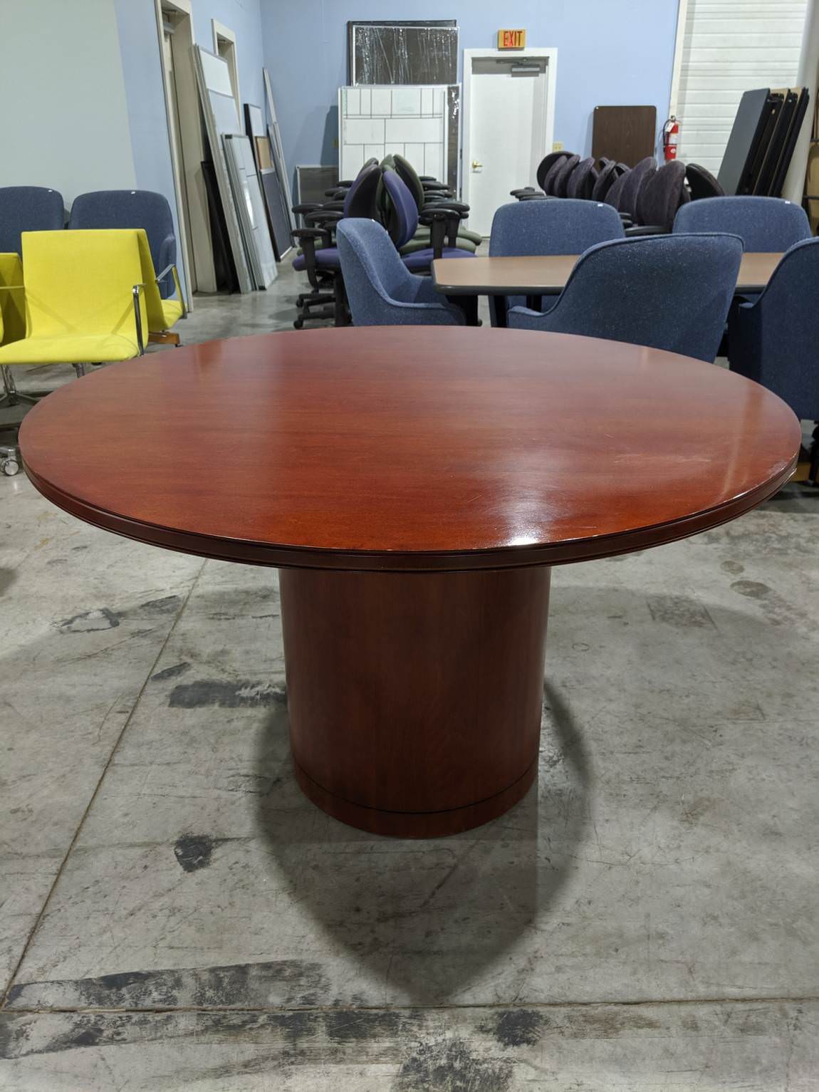 48” Round Solid Wood Cherry Conference Meeting Table