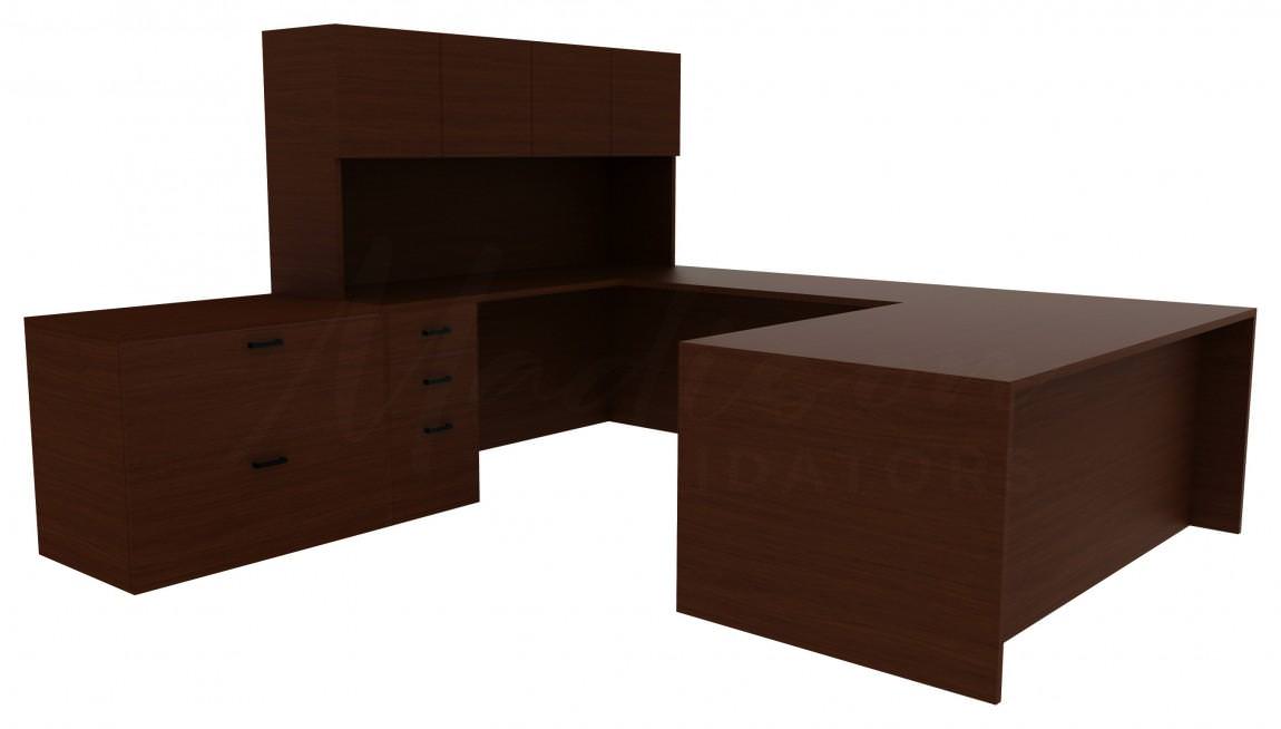 Desk with Drawers and Shelves