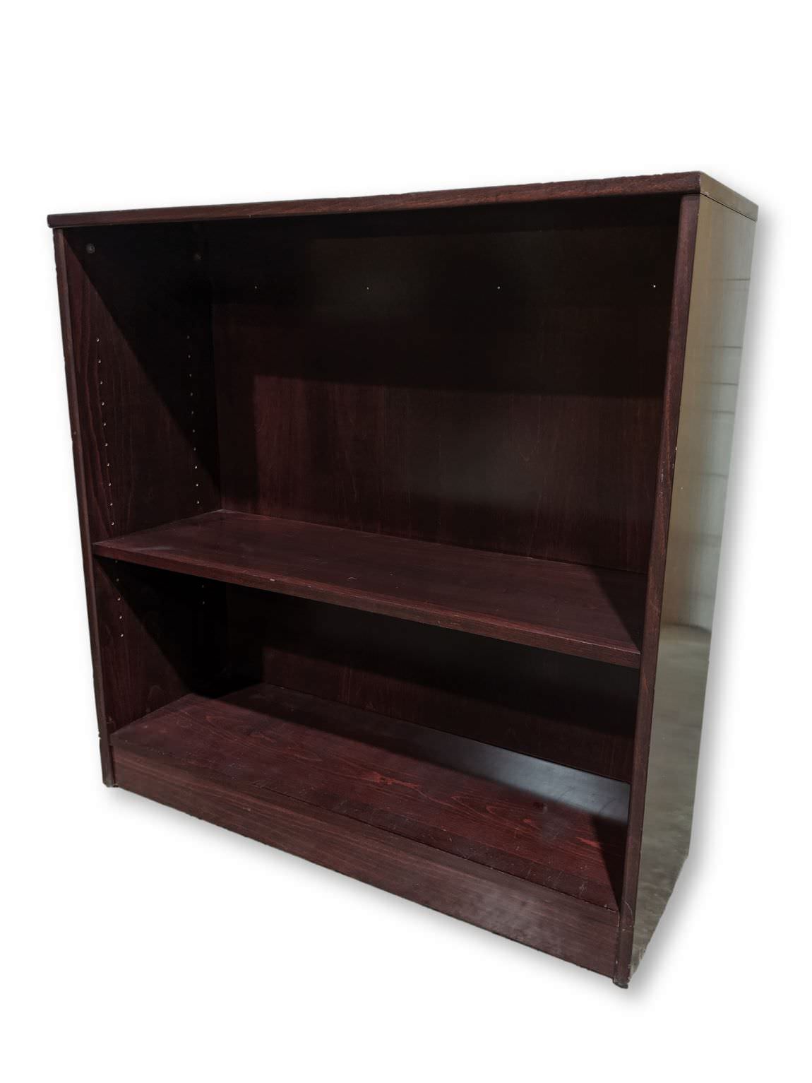 Small Mahogany Laminate Bookshelf – 36 Inch Wide