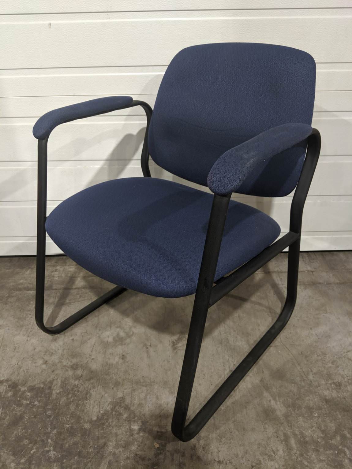 Global Blue Guest Chair with Black Metal Frame