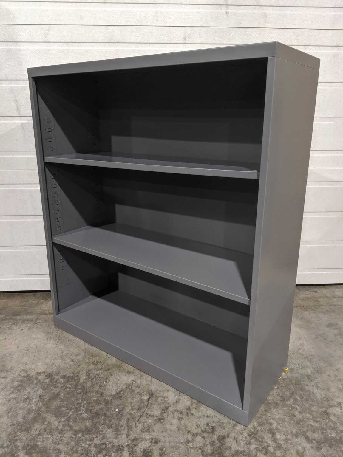 Small Gray Metal Bookshelf – 36 Inch Wide