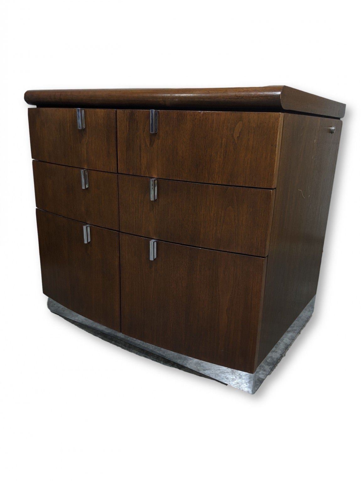 Dark Walnut Storage Cabinet with Drawers
