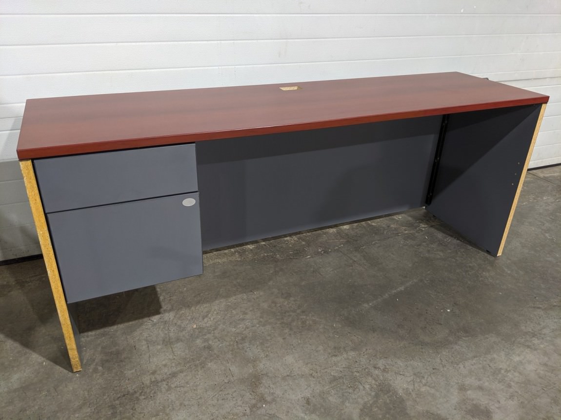 Global Cherry Laminate Desk with Gray Base – 72x20