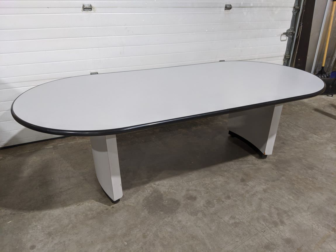 8 FT Putty Laminate Racetrack Conference Table