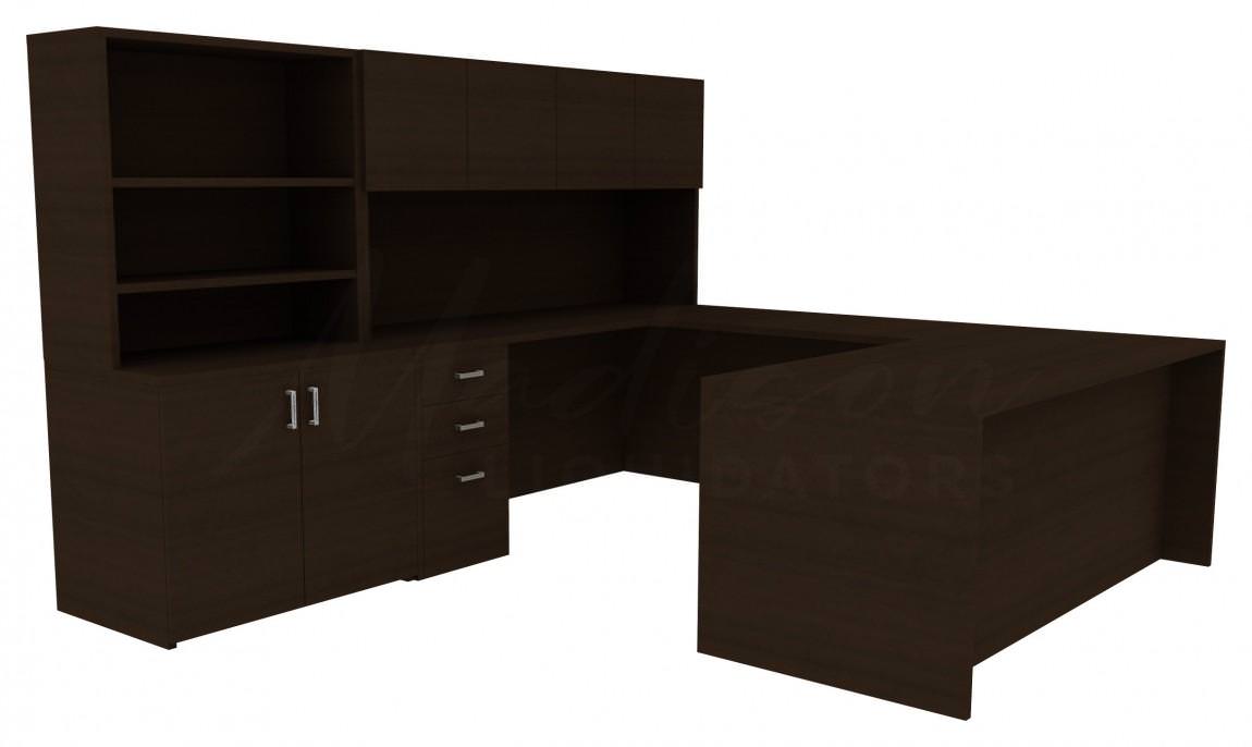 Office Desk with Shelves and Drawers