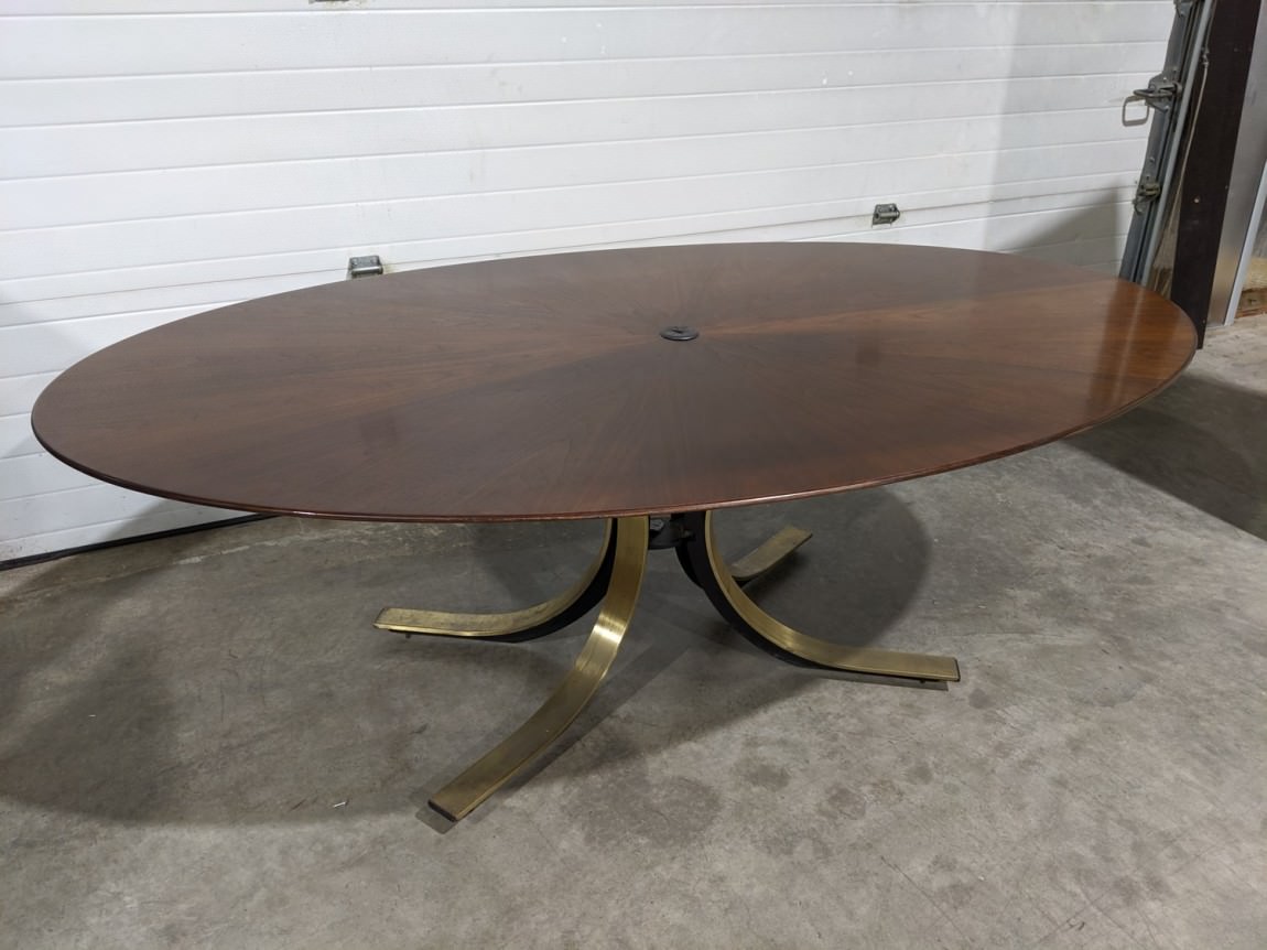 6.5 FT Solid Wood Cherry Conference Table with Metal Base