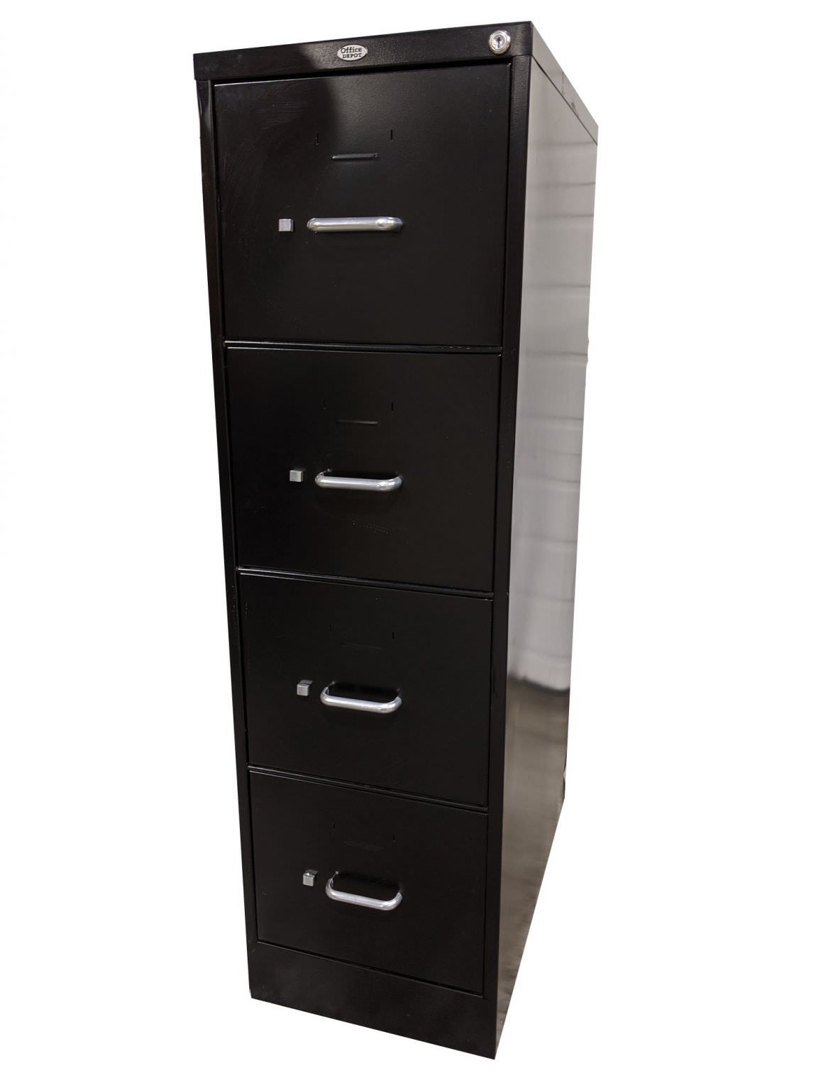 Black Office Depot 4 Drawer Vertical File Cabinet
