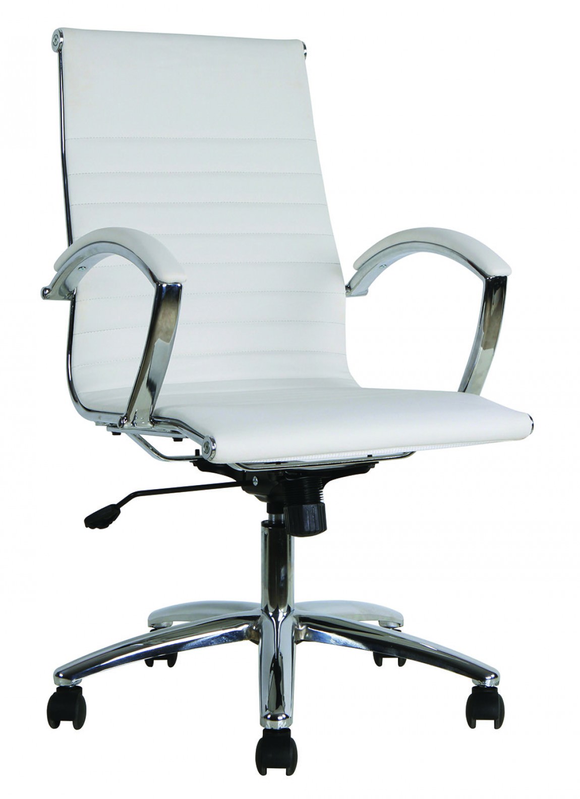 Modern White Mid Back Conference Room Chair with Arms