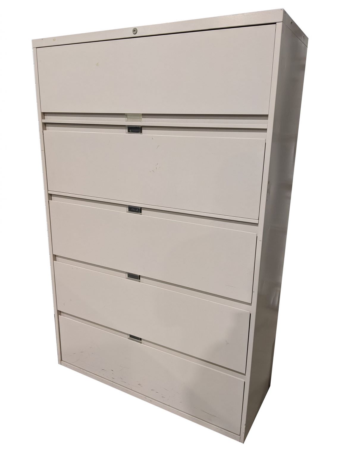 Putty Metal 5 Drawer Lateral Filing Cabinet – 42 Inch Wide