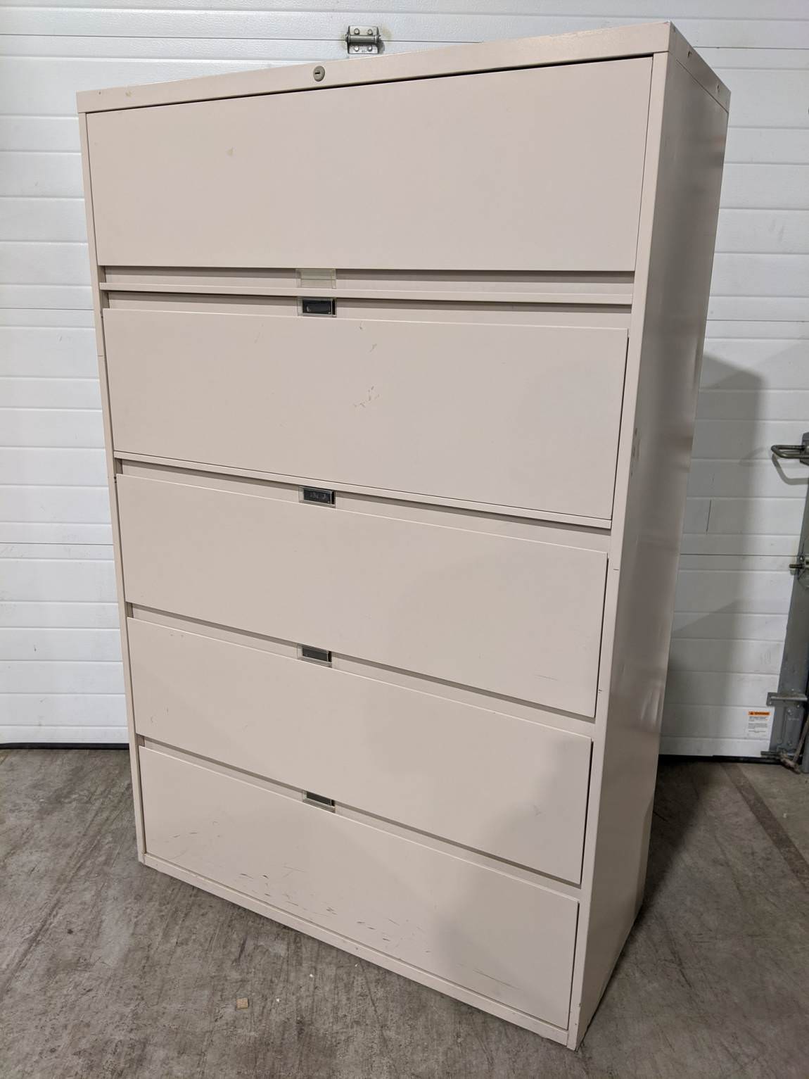 Putty Metal 5 Drawer Lateral Filing 42 Inch Wide