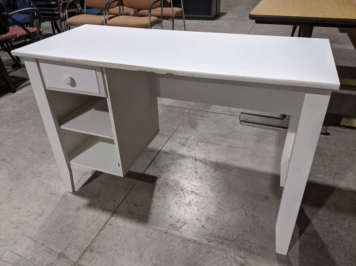 Small Desk with White Finish