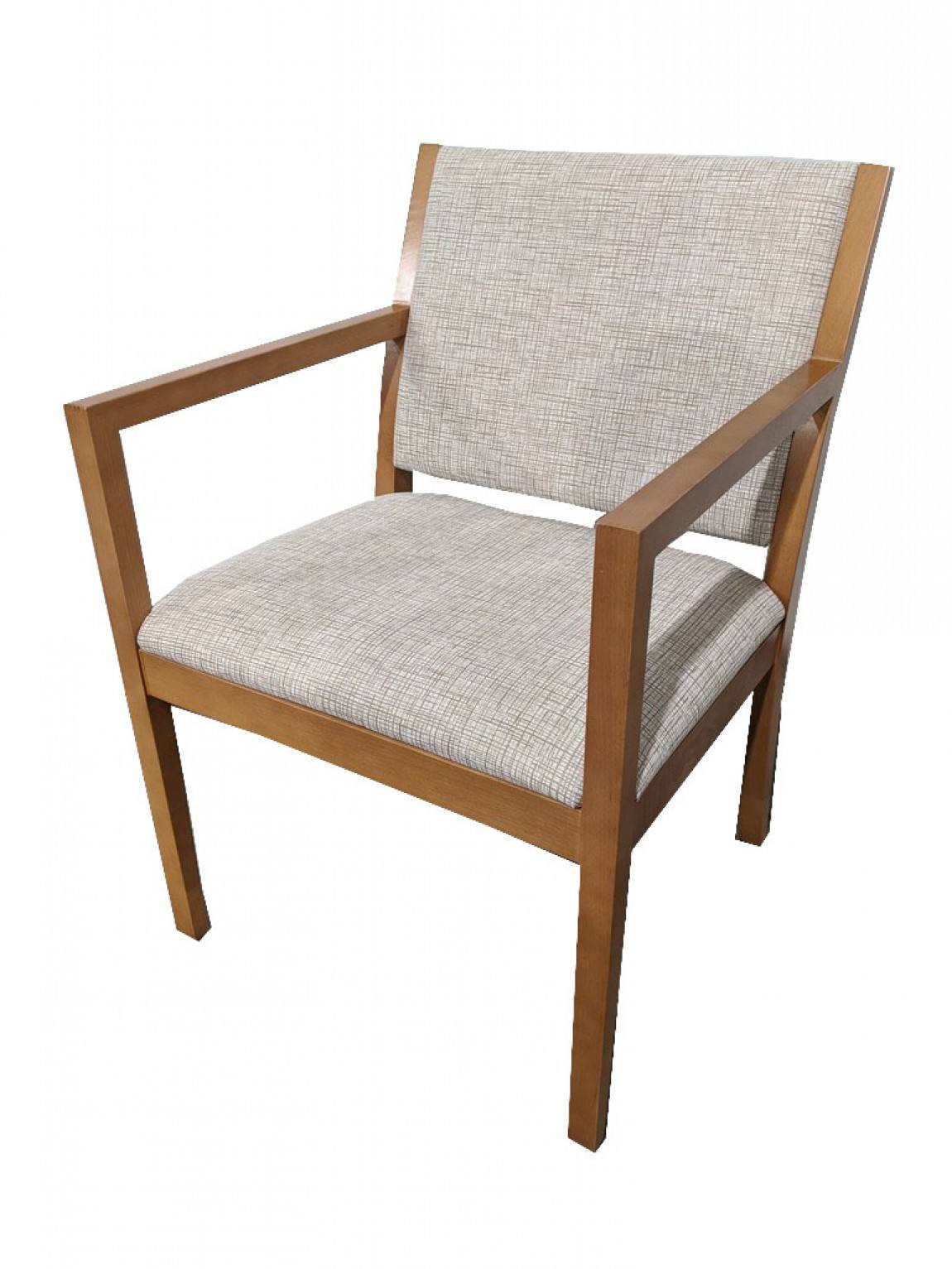 OFS Cream Fabric Guest Chairs with Wood Frame