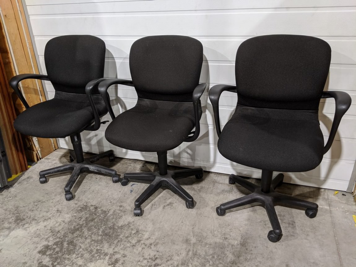 Black Fabric Rolling Office Chair