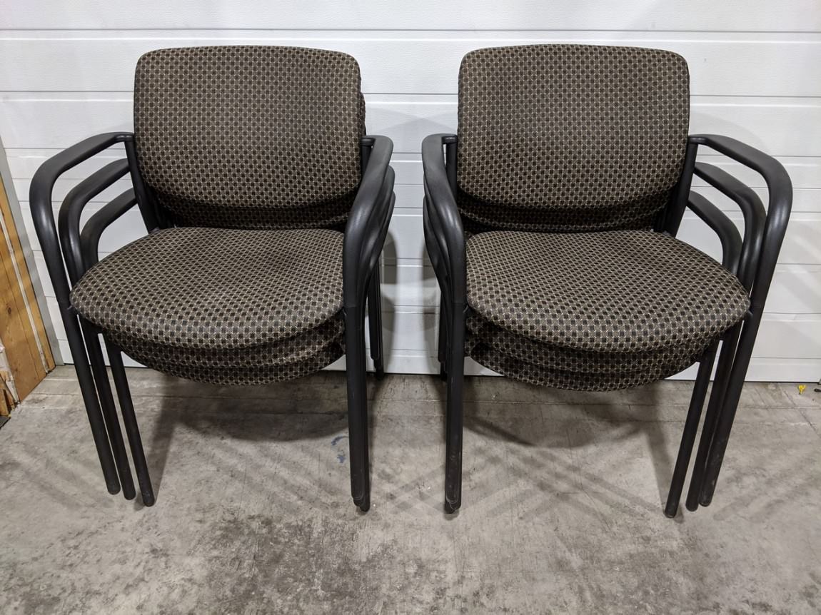 SitOnIt Black and Gray Fabric Stacking Guest Chairs