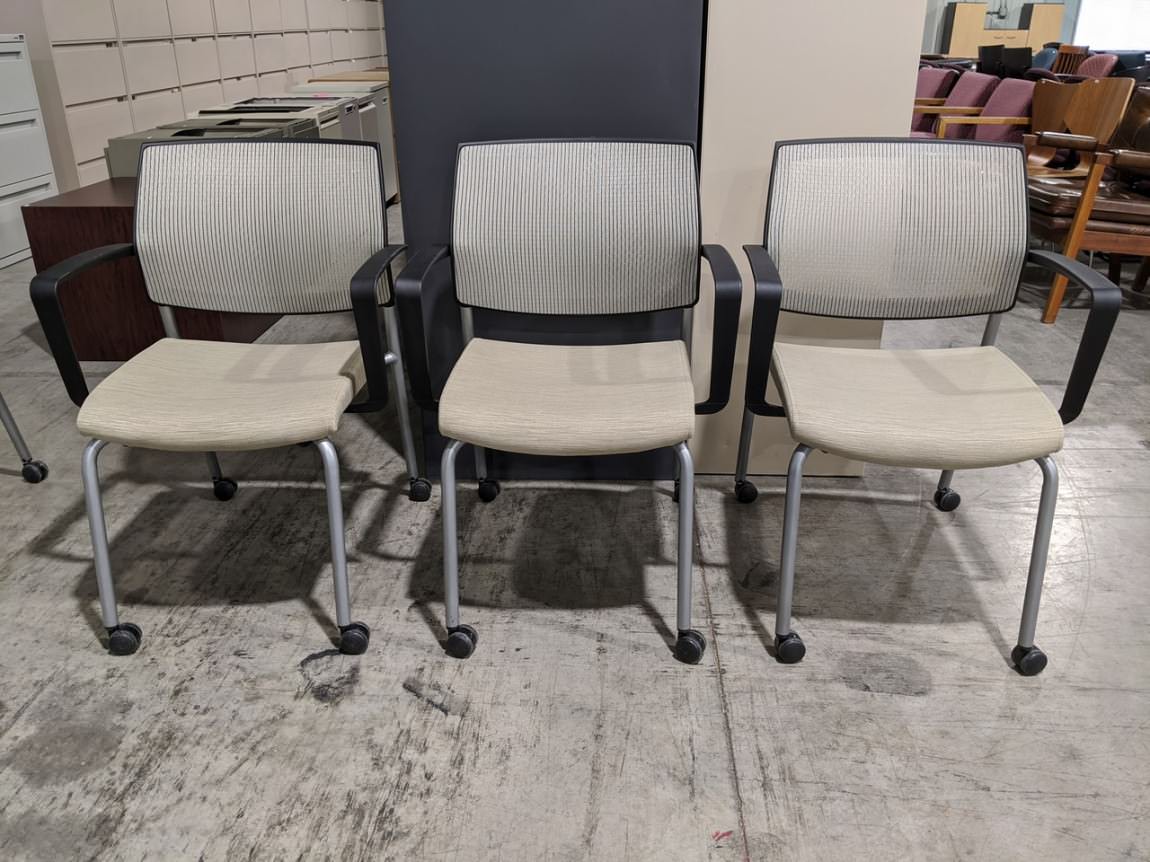 SitOnIt Mesh Back Rolling Guest Chairs