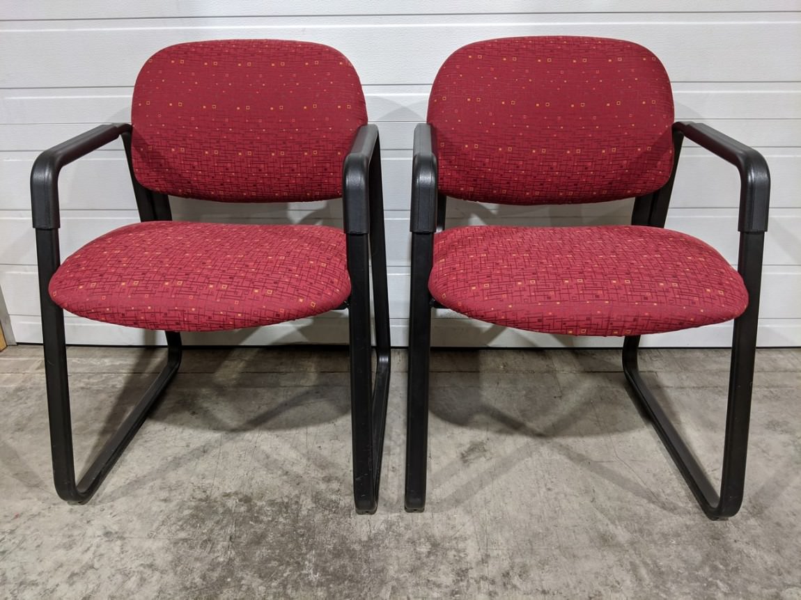 Hon Red Fabric Guest Chairs Hon