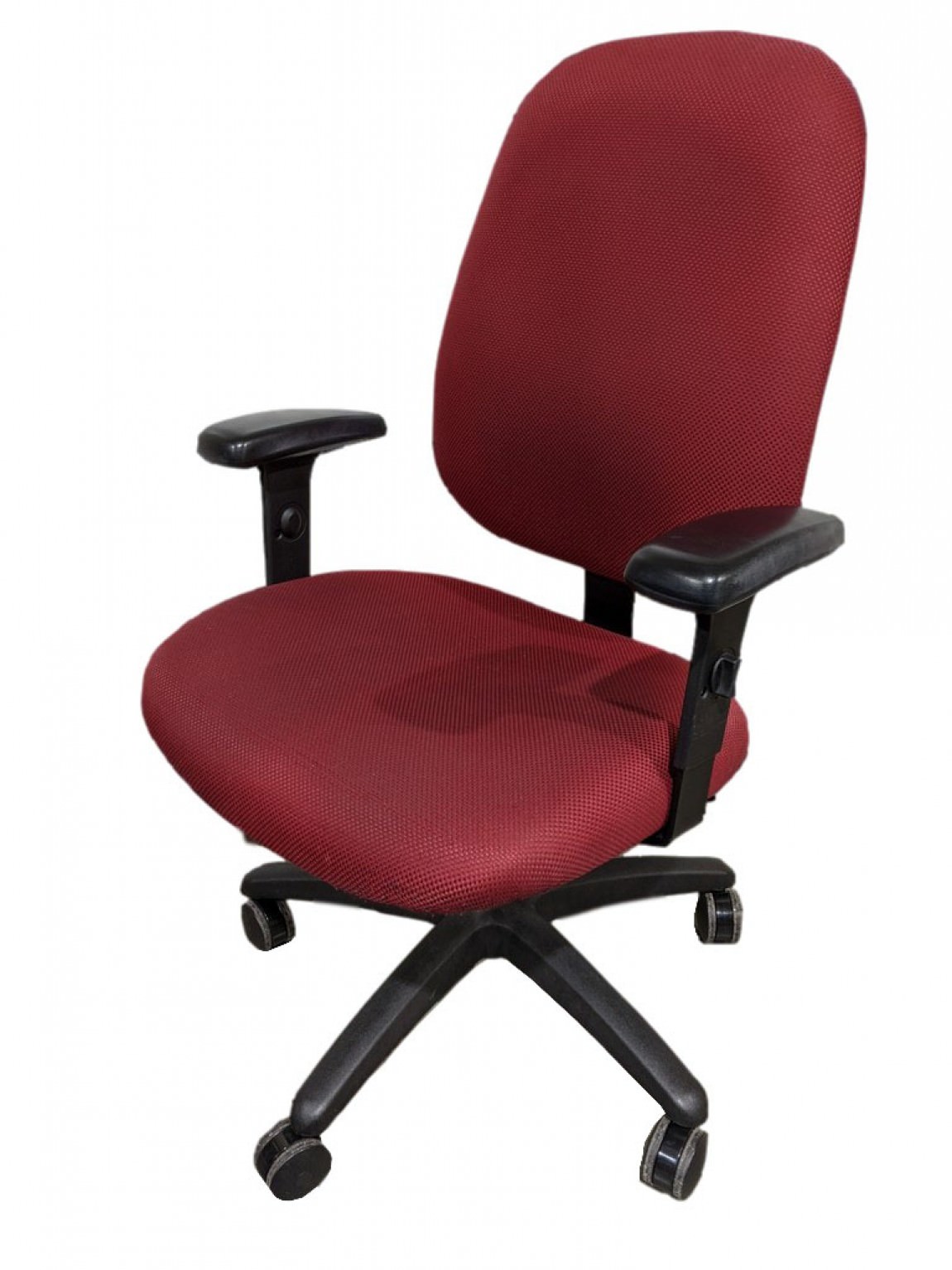 Red Fabric Rolling Office Chair