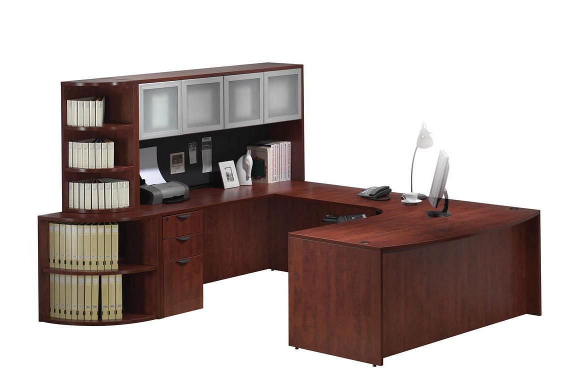 U Shaped Executive Desk with Bookcase